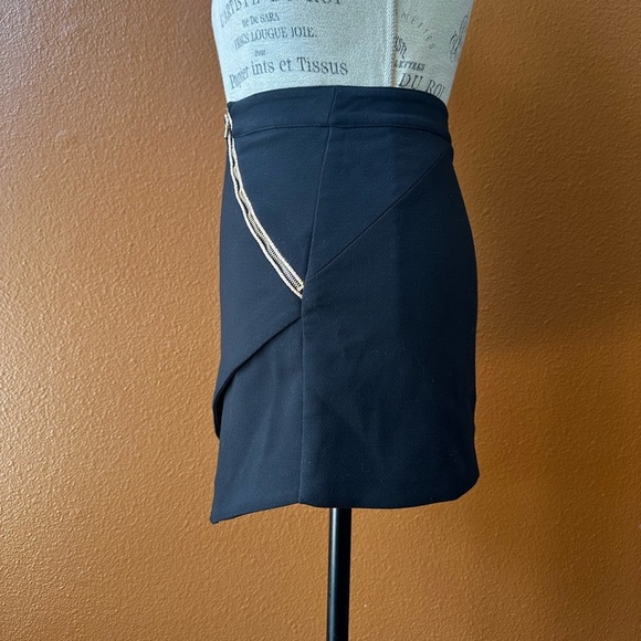 Three Floor Black “Yea Yea Yea”Asymmetrical Zipper Mini Skirt Size 0 EUC! - Picture 4 of 10